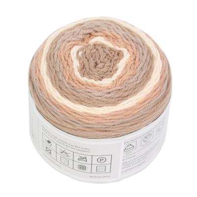 China Anti-Static Scarf Cake Thread 100% Acrylic Yarn 14 Colors Mixed Like Cake Yarn for sale