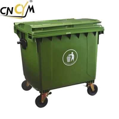 China 1100 Liter Sustainable Outdoor Industrial Plastic Waste Bin / Waste Bin for sale