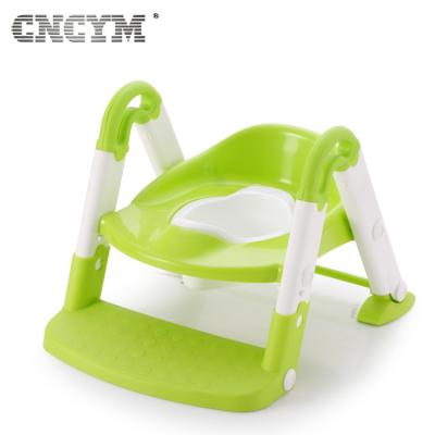 China Lovely Folding Portable Plastic Toilet Baby Potty Training Seat With Ladder for sale