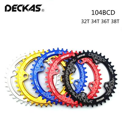 China Mountain Bikes Round Chainring MTB Mountain Bike 104BCD 32T 34T 36T 38T Crankset Tooth Plate Parts 104 Wide Narrow BCD for sale