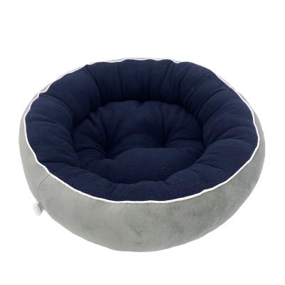 China Sustainable New Product Round Warmer Soft Short Plush Comfortable Cute Dog Pet Beds for sale