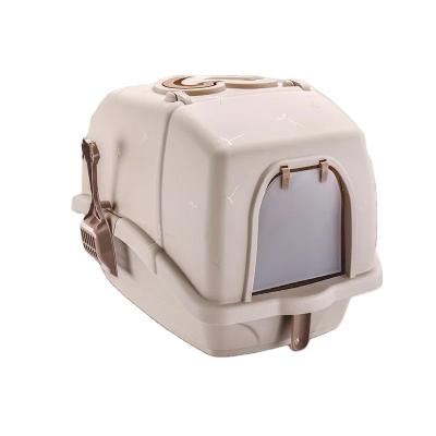 China Sustainable Pet Cleaning Encased Training Cat Litter Box Toilet For Cats for sale