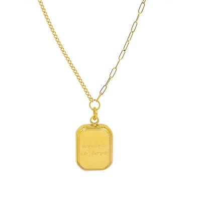 China Color Not Fade Custom Logo 14K Gold Women Necklace Fashion 316L Stainless Steel Long Chain Necklace Pendant Jewelry Rose Gold for sale