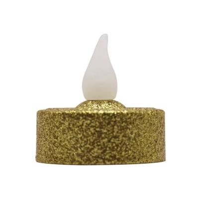 China ET18101C-Gold Flameless Decorating Tea Light Flameless Led Candles with Plastic 6PCS Batteries for sale