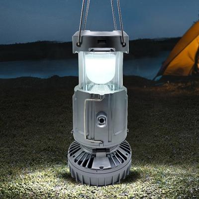 China Garden 2 in 1 Outdoor Led Portable Lantern Light Camping Tent Ceiling Fan Lamp for sale