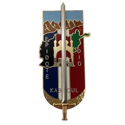 China Europe Wholesale High Quality Manufactured Two Tones Plating Custom Color 3D Sword Metal Enamel Pins for sale