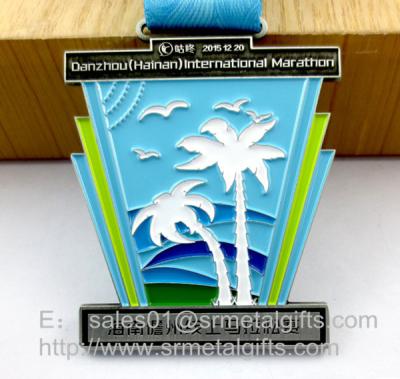 China Metal Challenge Awards Medal with ribbon, custom enamel color filled challenge medals for sale