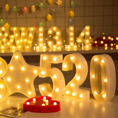 China Christmas Decoration Fashion Alphabet Lights White Plastic LED Light Letters LED Night Light for sale