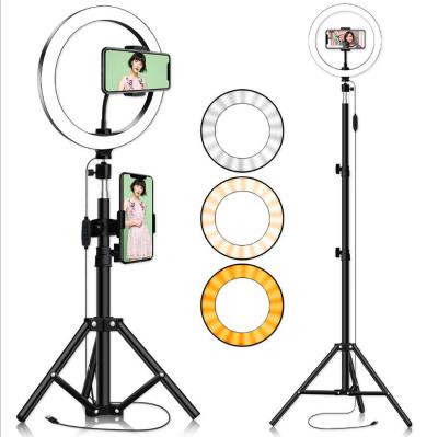 China Aluminum+PC Lamp Beauty Ring Fill Light W/Tripod LED Ring Light Three-Speed ​​Video Light for sale