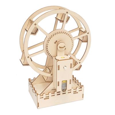 China Widely Used Wooden 3d Puzzle Wooden Toys Puzzle DIY Ferris Wheel Assembly Model Student Creative Gifts for sale