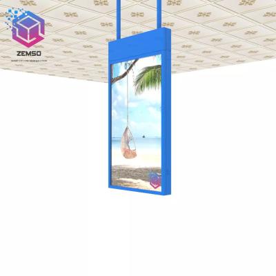 China Indoor Window Display Store Window Lcd Advertising Display Indoor Wall Mounted Hanging Ceiling Mounted Double Sided Digital Signage for sale