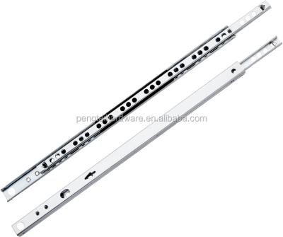 China Furniture 17mm 2 Fold Travel Mini Small Two Way Drawer Slide Telescopic Channel for sale