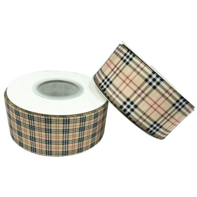 China High Tenacity Printed Checkered Ribbon 38mm Plaid Ribbon Gift Wrapping Ribbon for sale