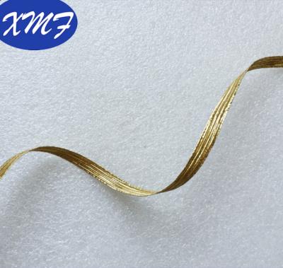 China Narrow Face Braided Double Gold Metallic Ribbon for sale