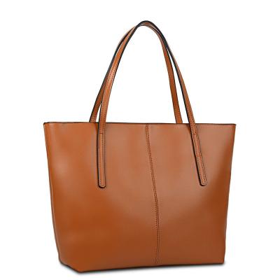 China European and American Amazon hot women's multi-functional single large portable bag brown PU leather bag tote bag style shoulder bag large for sale