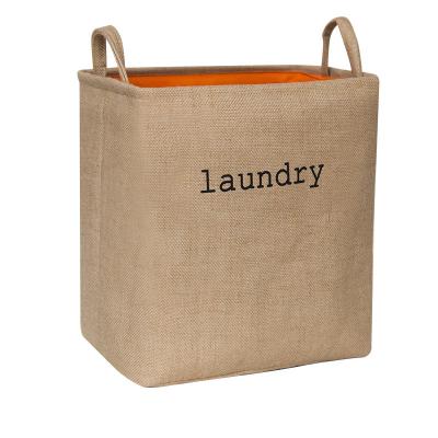 China Modern Folding Canvas Fabric Laundry Basket Moistureproof Clothes Toys Storage Basket Bag for sale