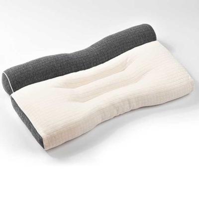 China Latex Anti-Static Washable Checkered Neck Cervical Pillow With Knitted Pillow Cases Other Function for sale