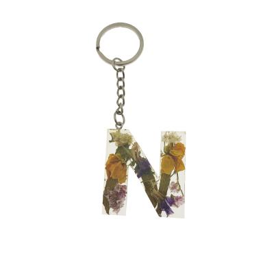 China Custom Resin Flowers Pansy Dried Letter Keyring Resin Keychain Real Flower Key Chain, Dried Flowers for Resin Keychains for sale