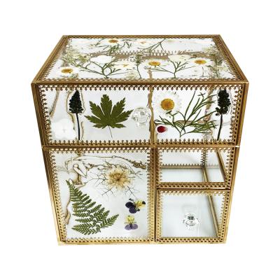 China Real Glass Luxury Handmade Custom Flower Trinket Storage Jewelry Gift Box Women Customize For Her for sale