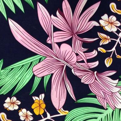 China 2021 KEQIAO 100% VISCOSE Shrink-Resistant FLOWER PATTERN SPUN RAYON PRINTED FABRIC FOR DRESS for sale