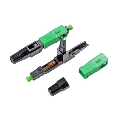 China FTTH System Manufacturer FTTH Single Mode SC APC Green Brazil Cable Fiber Optic Fast Connector for sale