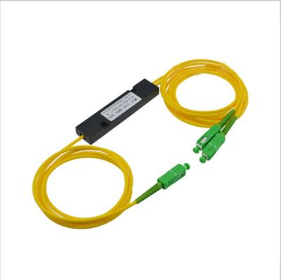 China FTTX Systems Dual Window Fiber Optic Splitter 1310-1550nm ABS FBT Coupler Box Type SC 1x2 for sale