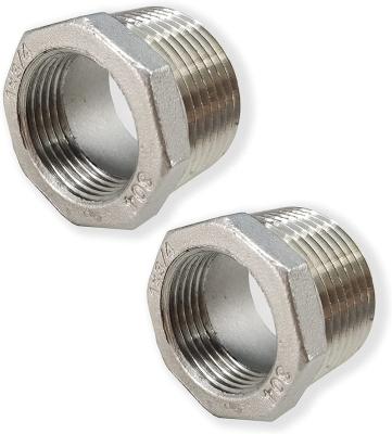 China Reducing Hex Bushing , 304 Stainless Steel 1inch NPT Male To 3/4 Inch NPT Female Equal for sale