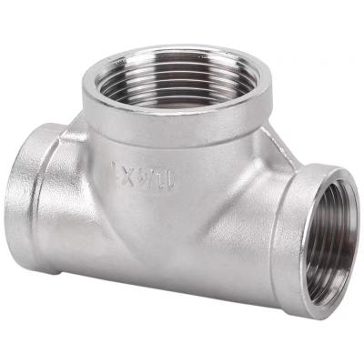 China Pipe Lines Connect High Quality Stainless Steel 304/316 L BSP/NPT 90 Degree Straight Tee for sale