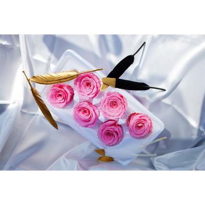 China RH-0002 Natural Skillful Touch Design Real Touch Roses Head Preserved Rose Head for sale