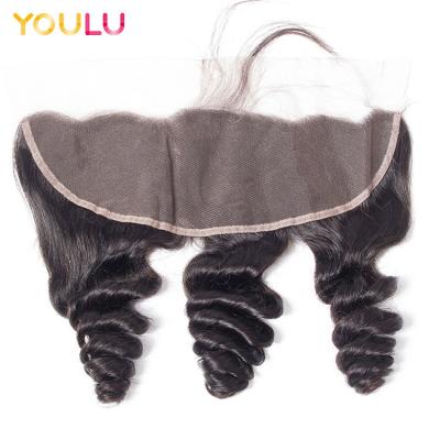 China Hot Selling Kinky Curl Pre Plucked Wave Lace Front Closure Wig Loose Transparent Cuticle Aligned Lace Headband for sale