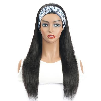 China Cheap Brazilian 100% Remy Human Hair Straight Wigs 8A Straight Headband Wig For Black Woman for sale