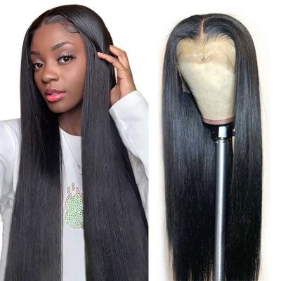 China Brazilian Straight Human Hair 5*5 6*6 Hd Transparent Swiss Lace Frontal Wigs Straight Human Hair Wigs For Woman for sale