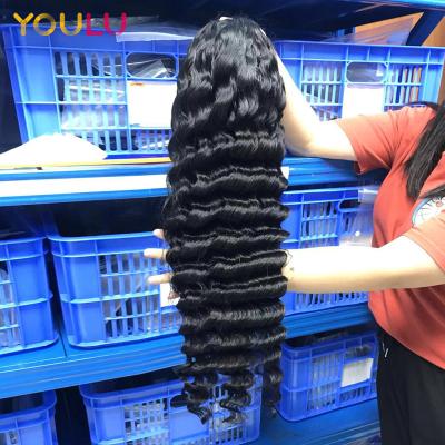 China Body Wave Customized Hair Cheap Pre Plucked Loose Deep Wave Curl 4X4 Lace Closure Transparent Wig for sale