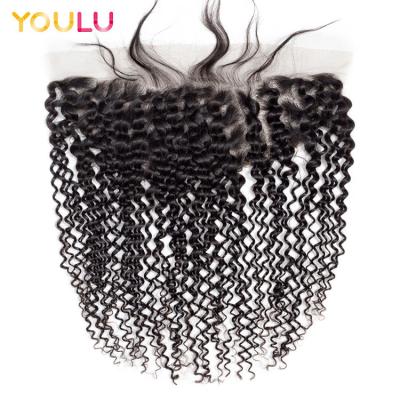 China Fast Delivery Curly Curly Lace Front 100% Cuticle Aligned Hair Straight Swiss Curly 13x4 Lace Headband Unprocessed for sale