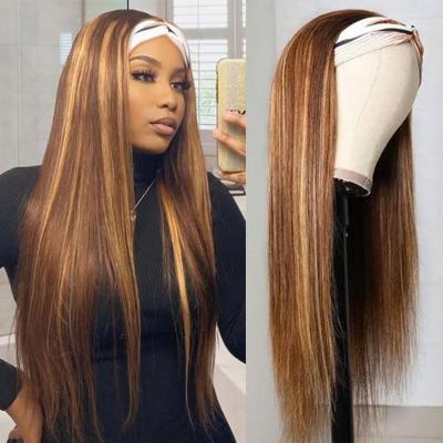 China 1B/27 Piano Color Straight Bodywave Machine Headband Wig Making Hair For Black Women for sale