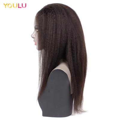 China Straight Human Hair Wigs 100% Half Lace Front Human Hair Wigs Indian Straight Curly Virgin Raw Curly 360 Wigs for sale