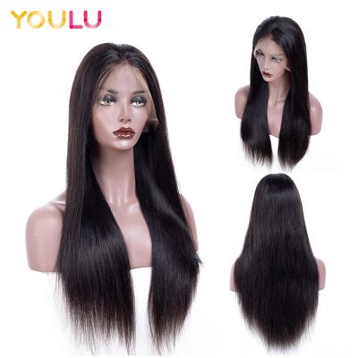 China Glueless Straight Human Hair Piece Full Lace Wigs 180 Densities 20 Inches Full Lace Frontal Colored Human Hair Wigs for sale