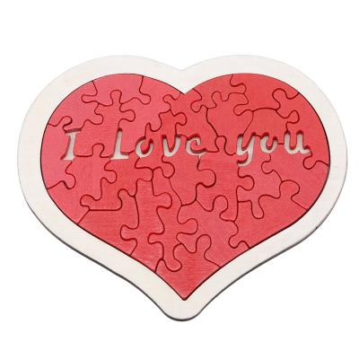 China Heart-shaped wooden children's toys puzzle toy educational intellectual development building block wooden for sale