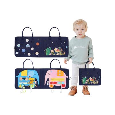 China Other Tableware Kids Early Educational Soft Busi Board Toddler Felt Montessori Busy Board Learning Toys for sale