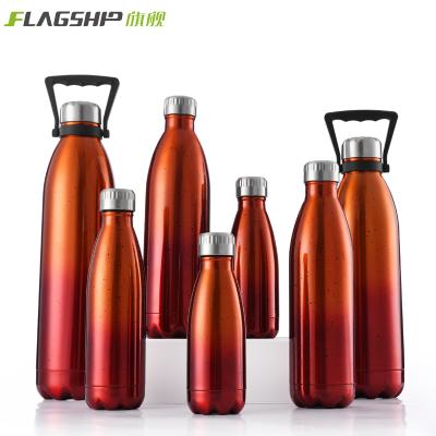 China PORTABLE 1000ml Double Wall Vacuum Insulated Leak Proof Cola Shape Water Bottle Stainless Steel Water Bottle for sale