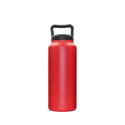 China Large Capacity Double Wall Insulated Vacuum Flask Flip Top Army Hiking Stainless Steel Water Bottle For Outdoor Sports Mixer-Ball for sale