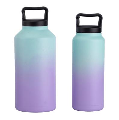 China Large Capacity Vacuum-Insulated Stainless Steel Water Bottle Sublimation Blanks Gradient Logo Customized Wine Tumbler Logo Customized for sale