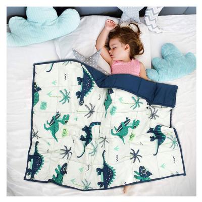 China Waterproof Dinosaur Pattern Soft Cooling Heavy Blanket Child , Comfort Sleep Premium 5lbs Kids Weighted Blanket for sale