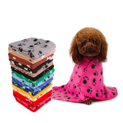 China Travel 24 Color Dog Bath Cushion Home Pet Products Dog Paw Print Blankets Dog Cat Blanket Cushion for sale