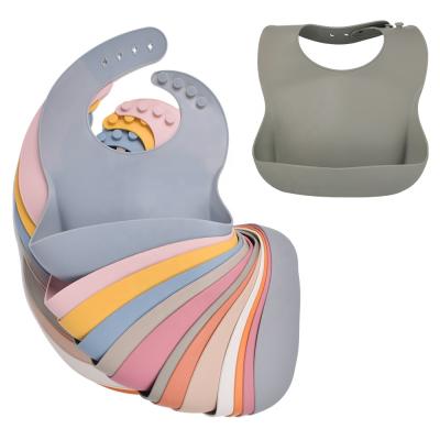 China High Quality BPA Free Custom Silicone Baby Feeding Food Grade Silicone Waterproof Bib for sale