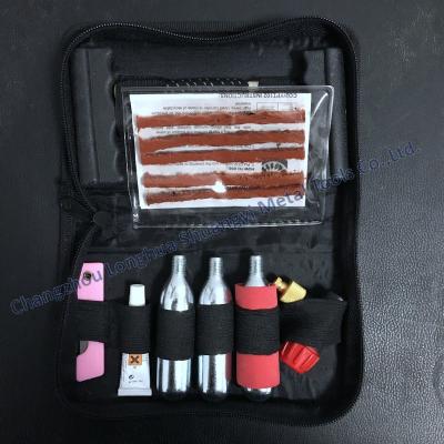 China Good Quality Small Tire Repair Tool Kit In Black Zipper Bag 19PCS SET for sale