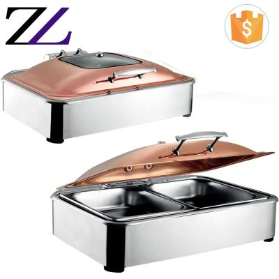 China Customized LOGO and modern catering kitchen equipment 9L rectangle electric buffet chefing dish, chafing dish price in Dubai for sale