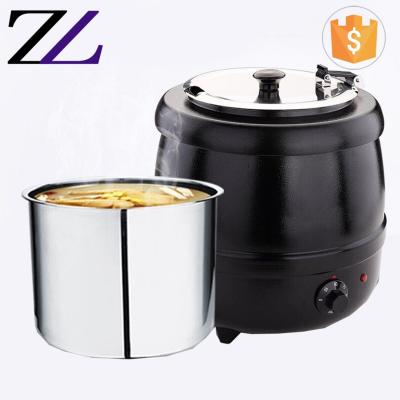 China Hotel Kitchen Equipment Buffet Server Stainless Steel Modern Five Star Black Color Customized LOGO Electric Soup Kettle/Electric Soup Warmer for sale