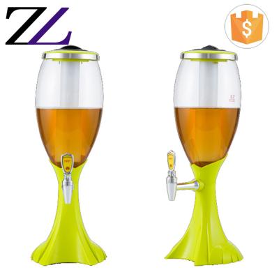 China Customized LOGO and Modern Party Tent Decoration Wedding Used Gold Stand Led Tiger 3 Liter Tower Dispenser Cooler Beer For Sale for sale