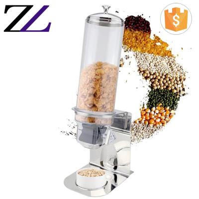 China Customized LOGO and Modern Catering Banquet Round 4L Wall Mounted Single Multi Head Acrylic Cereal Grain Food Dispenser Coffee Sugar Dry Bean Dispenser for sale